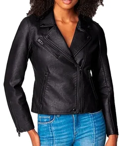 womens-semi-fitted-black-faux-leather-motorcycle-jacket