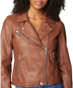 womens-semi-fitted-brown-faux-leather-jacket