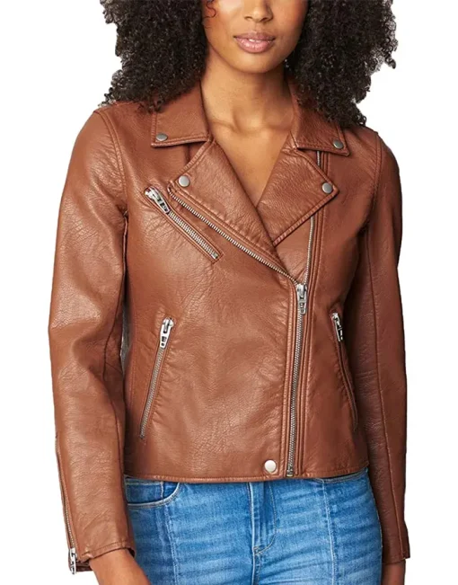 womens-semi-fitted-brown-faux-leather-motorcycle-jacket