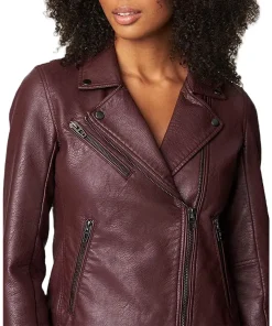 womens-semi-fitted-dark-burgundy-faux-leather-jacket