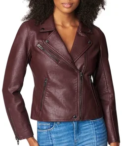 womens-semi-fitted-dark-burgundy-faux-leather-motorcycle-jacket