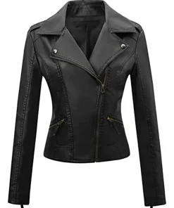 womens-slim-fit-black-faux-leather-moto-biker-jacket