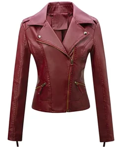 womens-slim-fit-burgundy-faux-leather-moto-biker-jacket