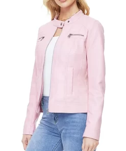 womens-snap-button-collar-light-pink-faux-leather-jacket