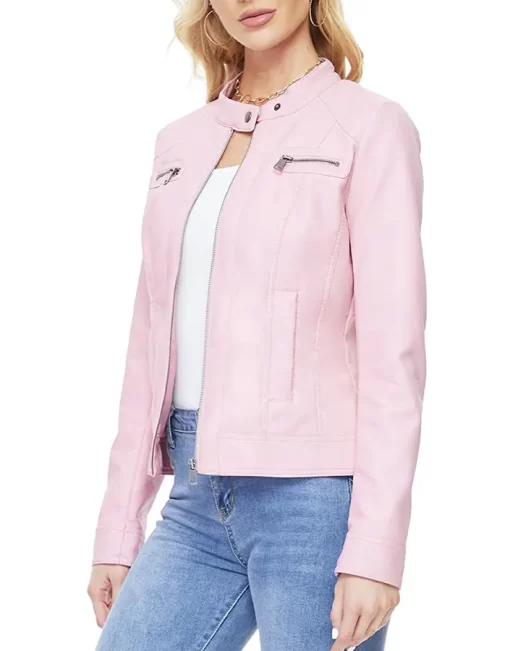 womens-snap-button-collar-light-pink-faux-leather-jacket