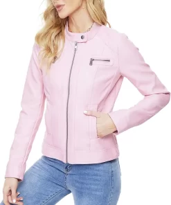 womens-snap-button-collar-light-pink-faux-leather-jacket