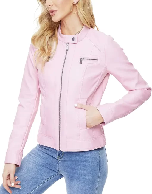 womens-snap-button-collar-light-pink-faux-leather-jacket