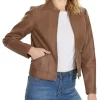 womens-stand-collar-slim-fit-brown-faux-leather-jacket