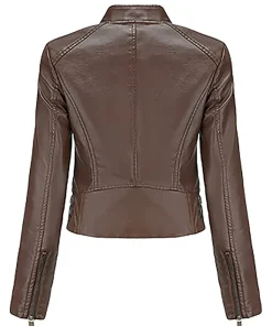 womens-stand-collar-cropped-coffee-brown-faux-leather-jacket