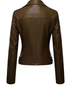 womens-stylish-dark-brown-faux-leather-moto-jacket