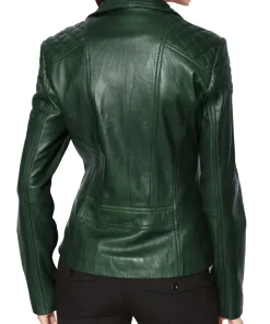 womens-stylish-green-faux-leather-moto-biker-jacket