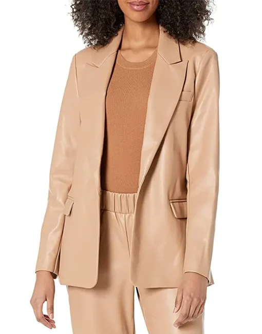 womens-trendy-camel-faux-leather-blazer