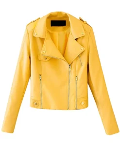 womens-yellow-faux-leather-classic-motorcycle-jacket