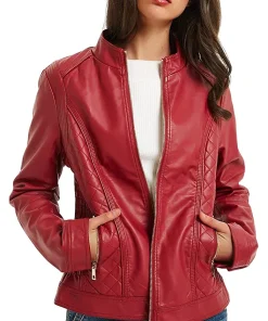 womens-zip-up-red-faux-leather-moto-jacket