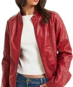 womens-zip-up-red-faux-leather-moto-jacket