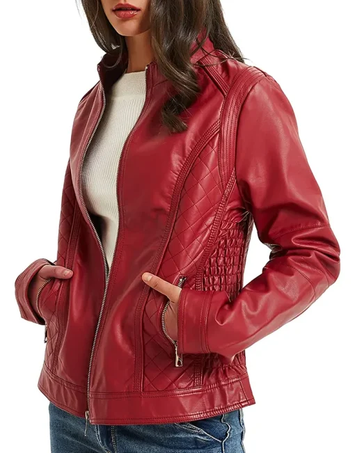 womens-zip-up-red-faux-leather-moto-jacket