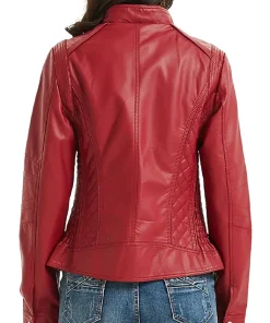 womens-zip-up-red-faux-leather-moto-jacket