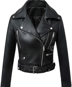 womens-zipper-pocket-faux-leather-black-moto-jacket