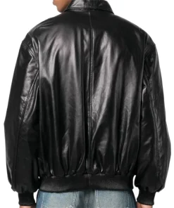 mens-black-faux-leather-biker-bomber-jacket