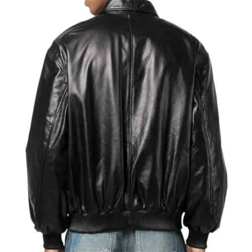 mens-black-faux-leather-biker-bomber-jacket