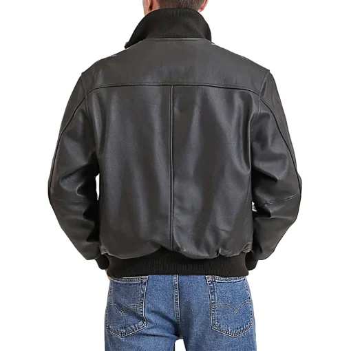 mens-black-faux-leather-flight-bomber-jacket