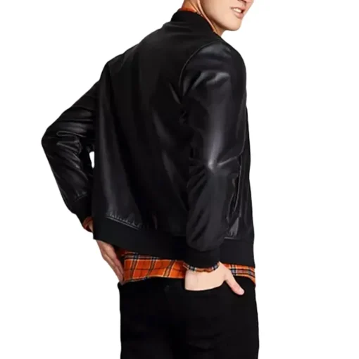 mens-black-faux-leather-bomber-slim-fit-jacket