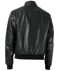 mens-military-black-faux-leather-bomber-jacket