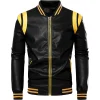 mens-stand-collar-black-and-yellow-faux-leather-bomber-jacket