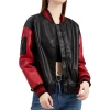 womens-black-and-red-faux-leather-bomber-jacket