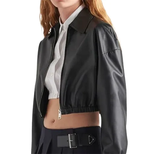 womens-black-cropped-faux-leather-bomber-jacket