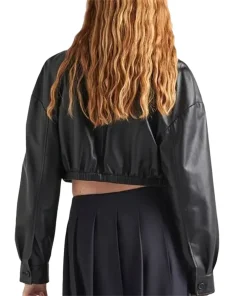 womens-black-cropped-faux-leather-bomber-jacket