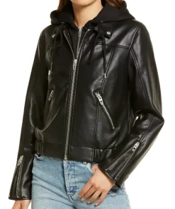 womens-black-faux-leather-bomber-jacket-with-removable-hood