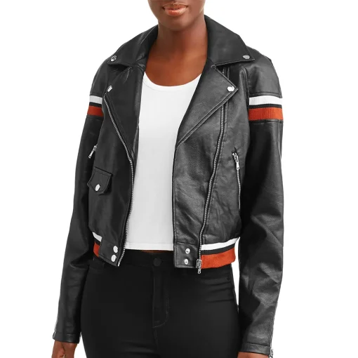 womens-black-faux-leather-varsity-stripes-bomber-jacket