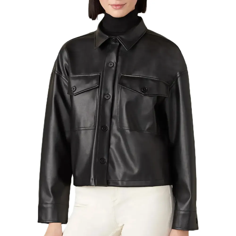 womens-button-up-black-faux-leather-shirt-jacket-1 womens-button-up-black-faux-leather-shirt-jacket