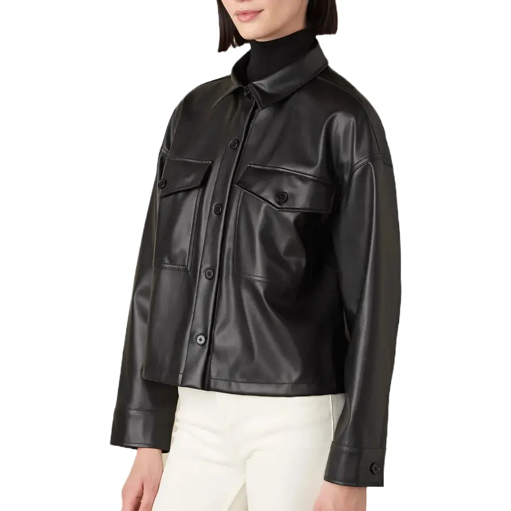 womens-button-up-black-faux-leather-shirt-jacket-3 womens-button-up-black-faux-leather-shirt-jacket