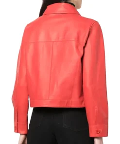 womens-classic-collar-red-faux-leather-cropped-jacket