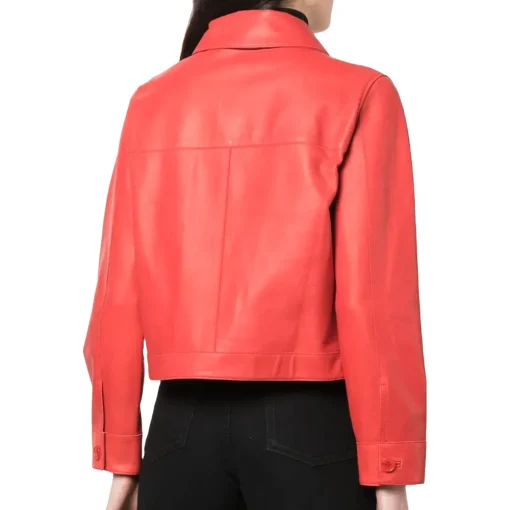 womens-classic-collar-red-faux-leather-cropped-jacket