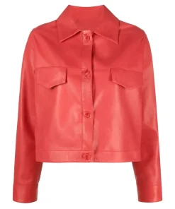 womens-classic-collar-red-faux-leather-cropped-jacket