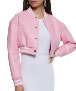 womens-cropped-pink-faux-leather-bomber-jacket