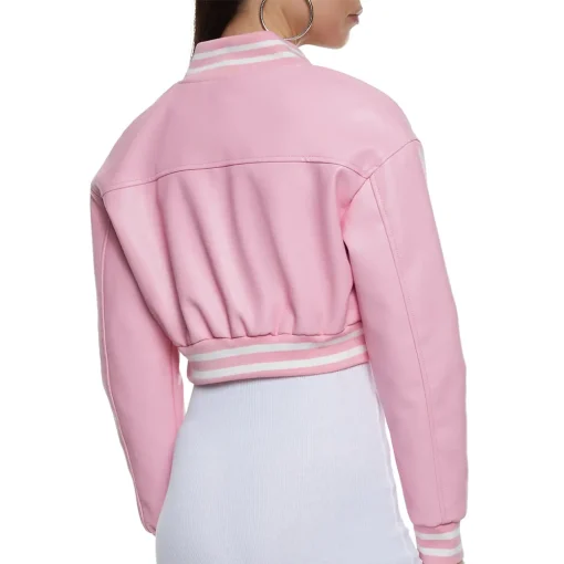 womens-cropped-pink-faux-leather-bomber-jacket