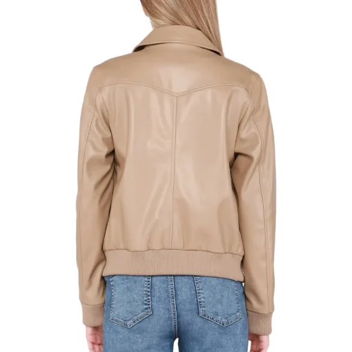 womens-light-camel-faux-leather-bomber-jacket