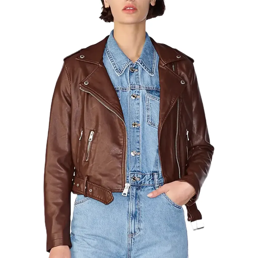 womens-moto-chocolate-brown-belted-faux-leather-jacket-3 womens-moto-chocolate-brown-belted-faux-leather-jacket