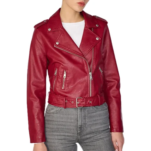 womens-moto-red-belted-faux-leather-jacket