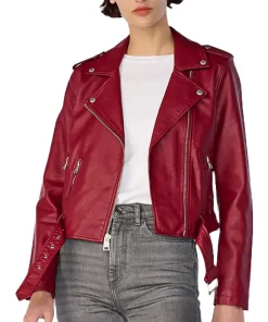 womens-moto-red-belted-faux-leather-jacket