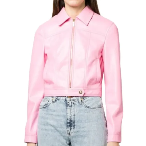 womens-pink-faux-leather-zip-up-jacket