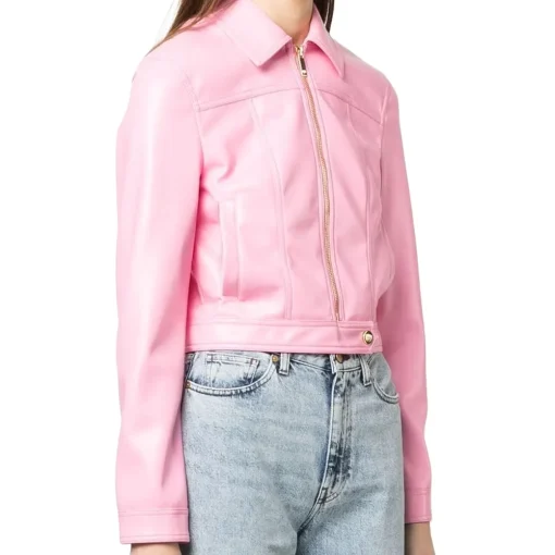 womens-pink-faux-leather-zip-up-jacket