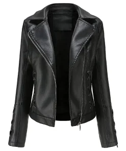 womens-slim-fit-black-faux-leather-zip-up-jacket