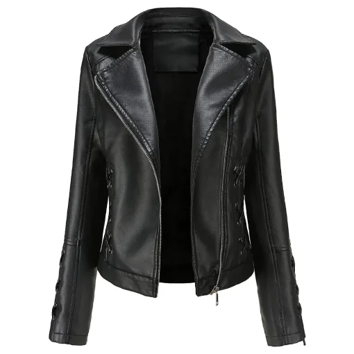 womens-slim-fit-black-faux-leather-zip-up-jacket