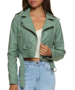 womens-solid-green-faux-leather-moto-jacket