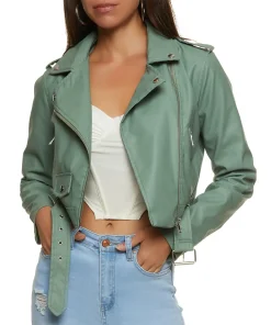 womens-solid-green-faux-leather-moto-jacket